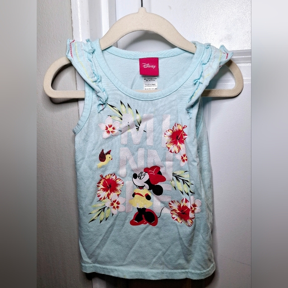 Disney Other - Disney Minnie Mouse Floral Tank Top with Ruffles (3T)